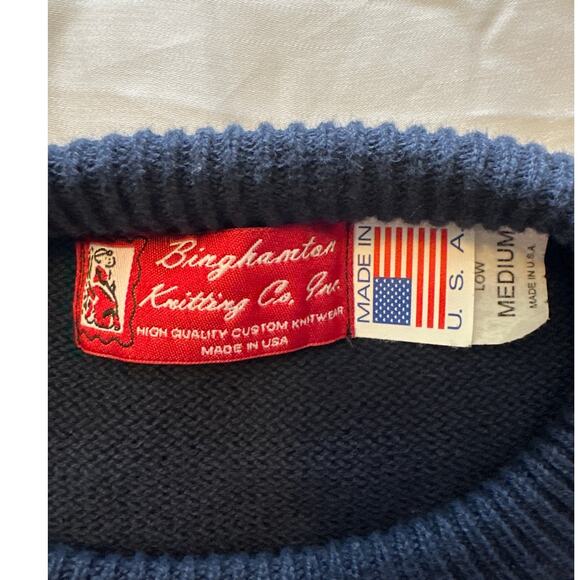 Stephen's Knitting Co. Anchor Knit Sweater Top Nautical Navy‎ Blue - Picture 5 of 6